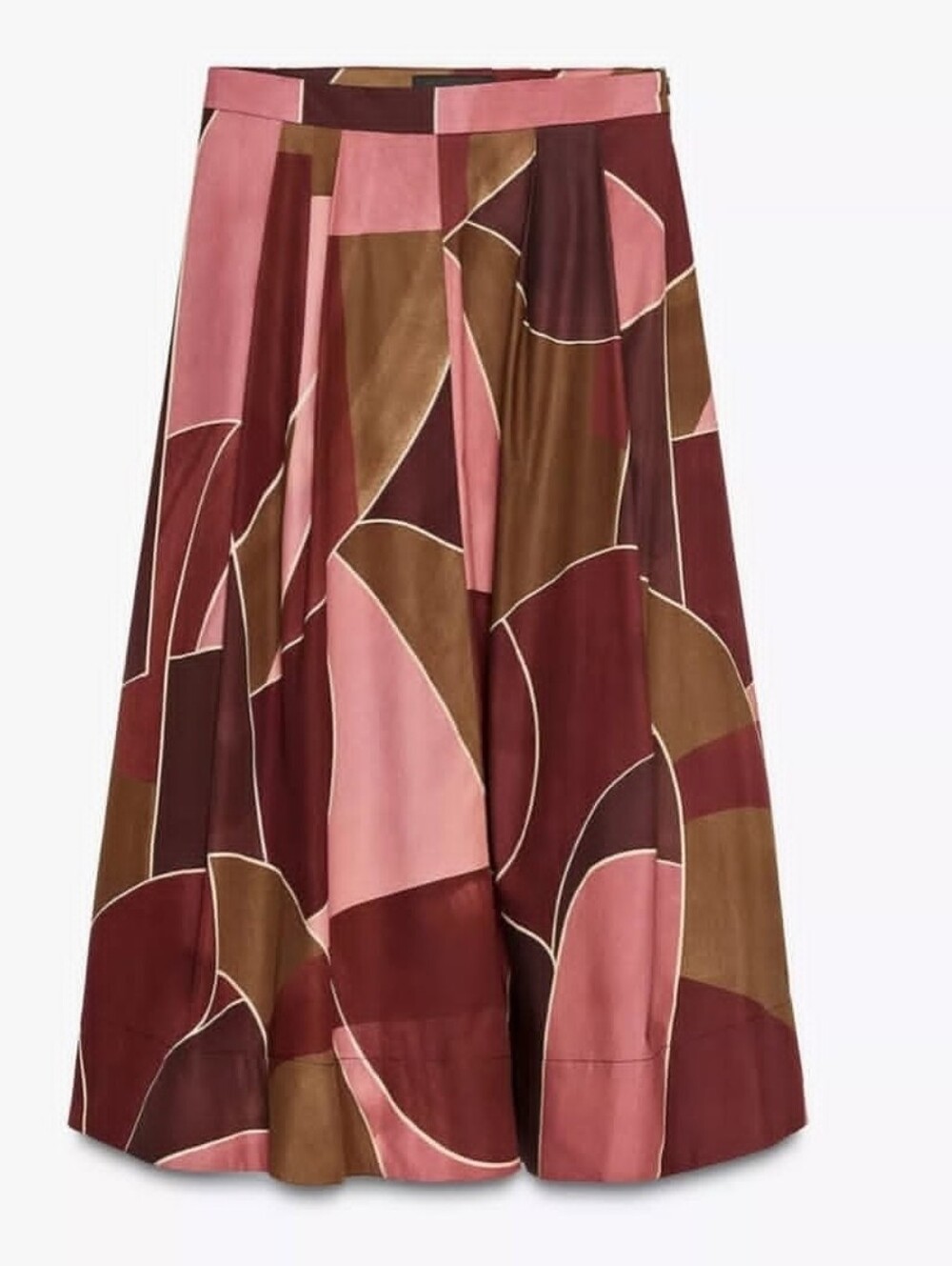 ✨ Zara ZW Collection Printed Midi Skirt – NWT Size L ✨